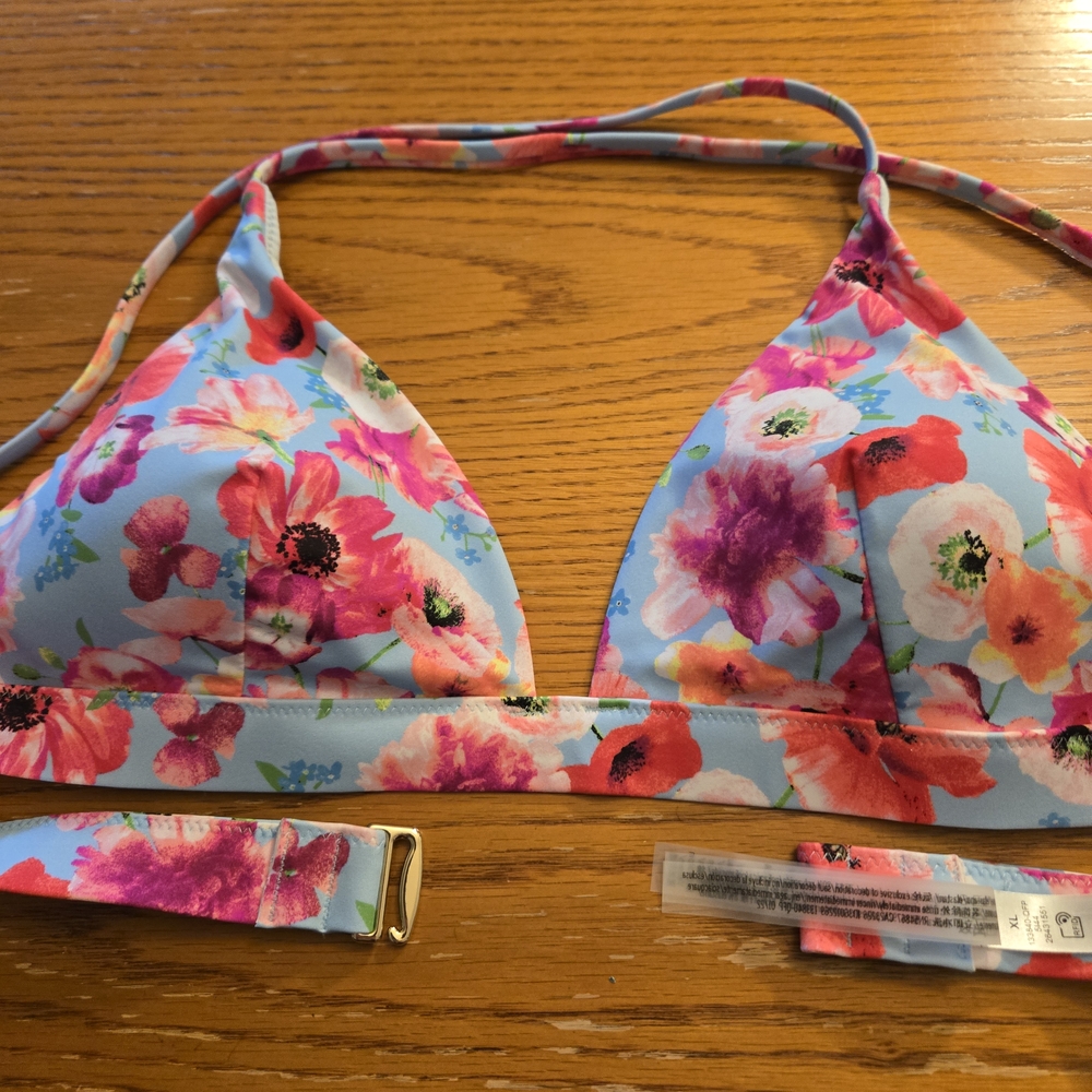 Victoria's Secret Floral Bikini - Pink and Blue